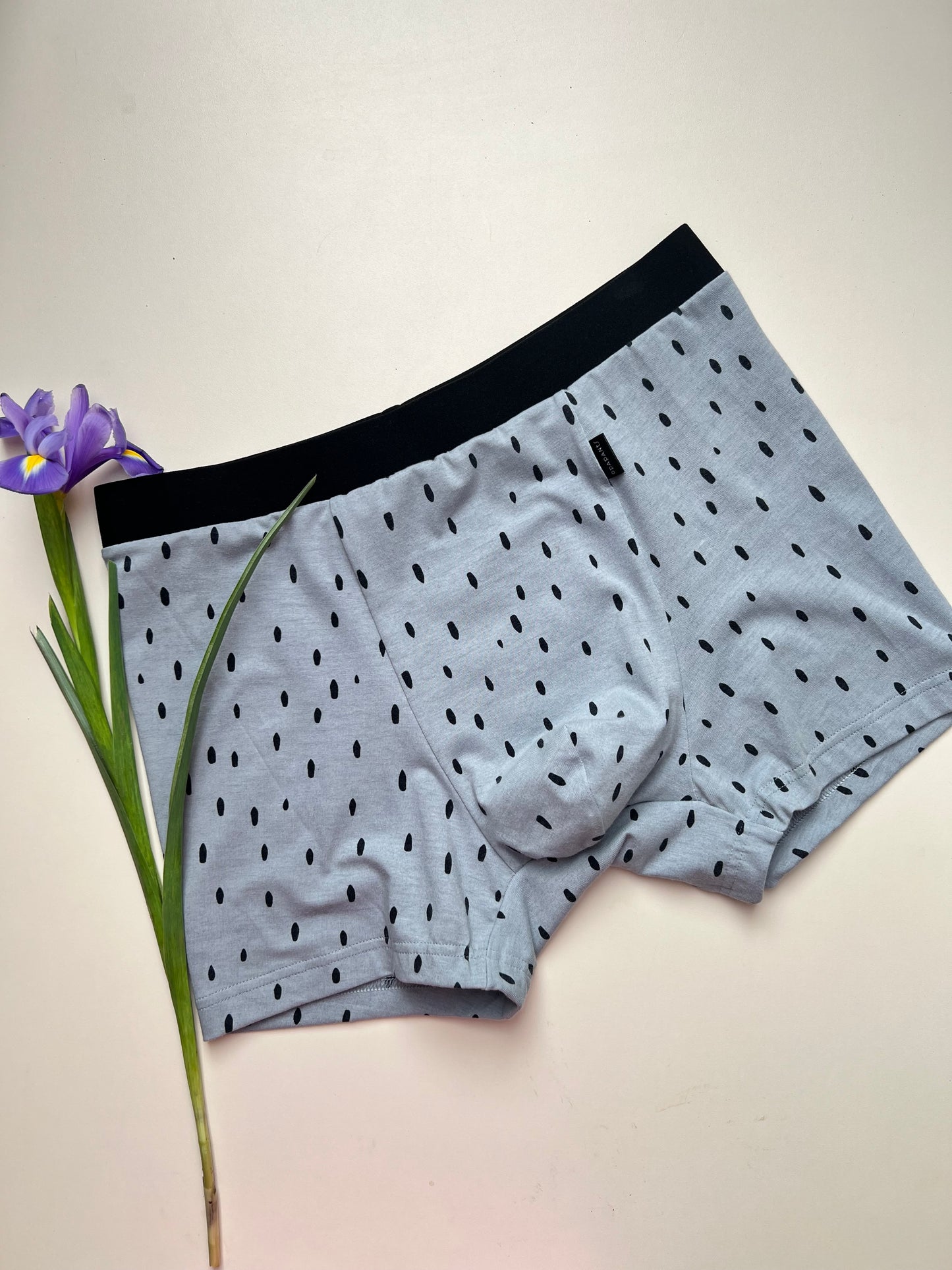 NEW model Men’s Seamless Organic Cotton Boxer – Smoky Denim Blue with Black Speckles I 2 options