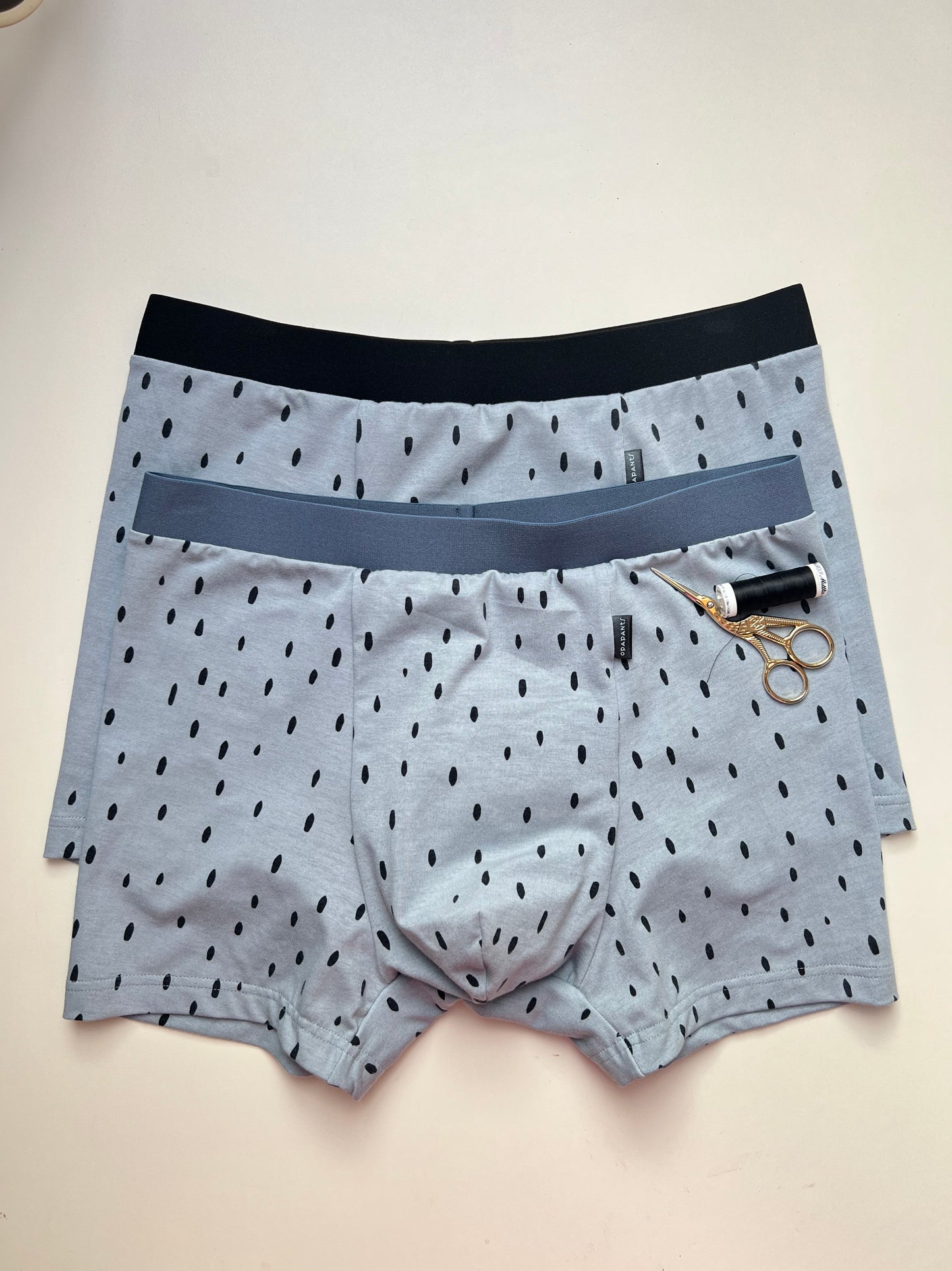 NEW model Men’s Seamless Organic Cotton Boxer – Smoky Denim Blue with Black Speckles I 2 options