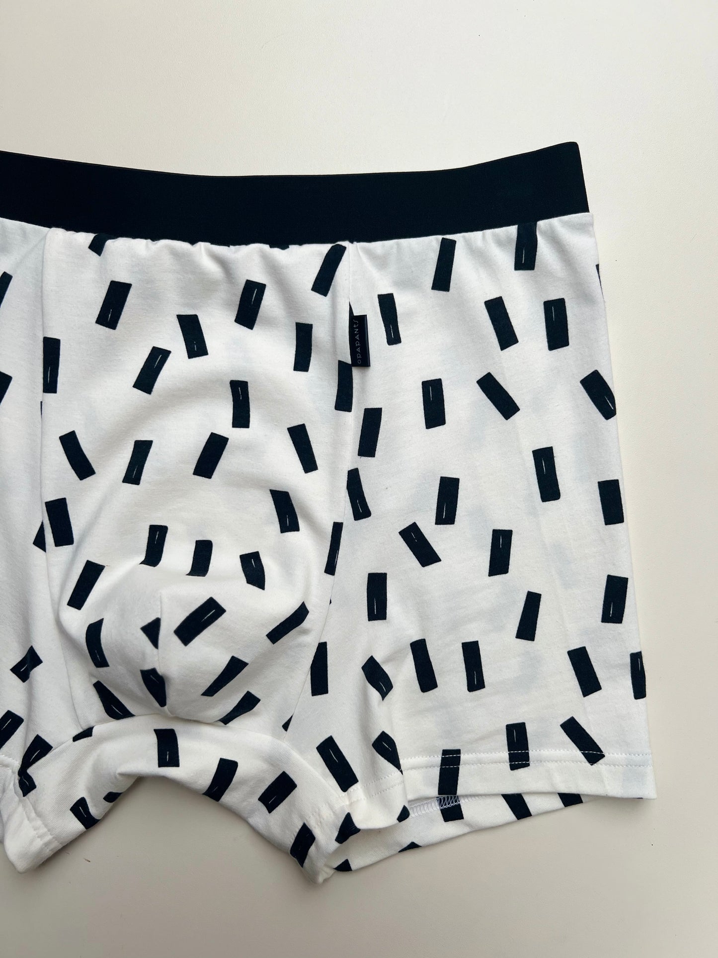 NEW model Men’s Seamless Organic Cotton Boxer – White with Black Confetti I 2 options