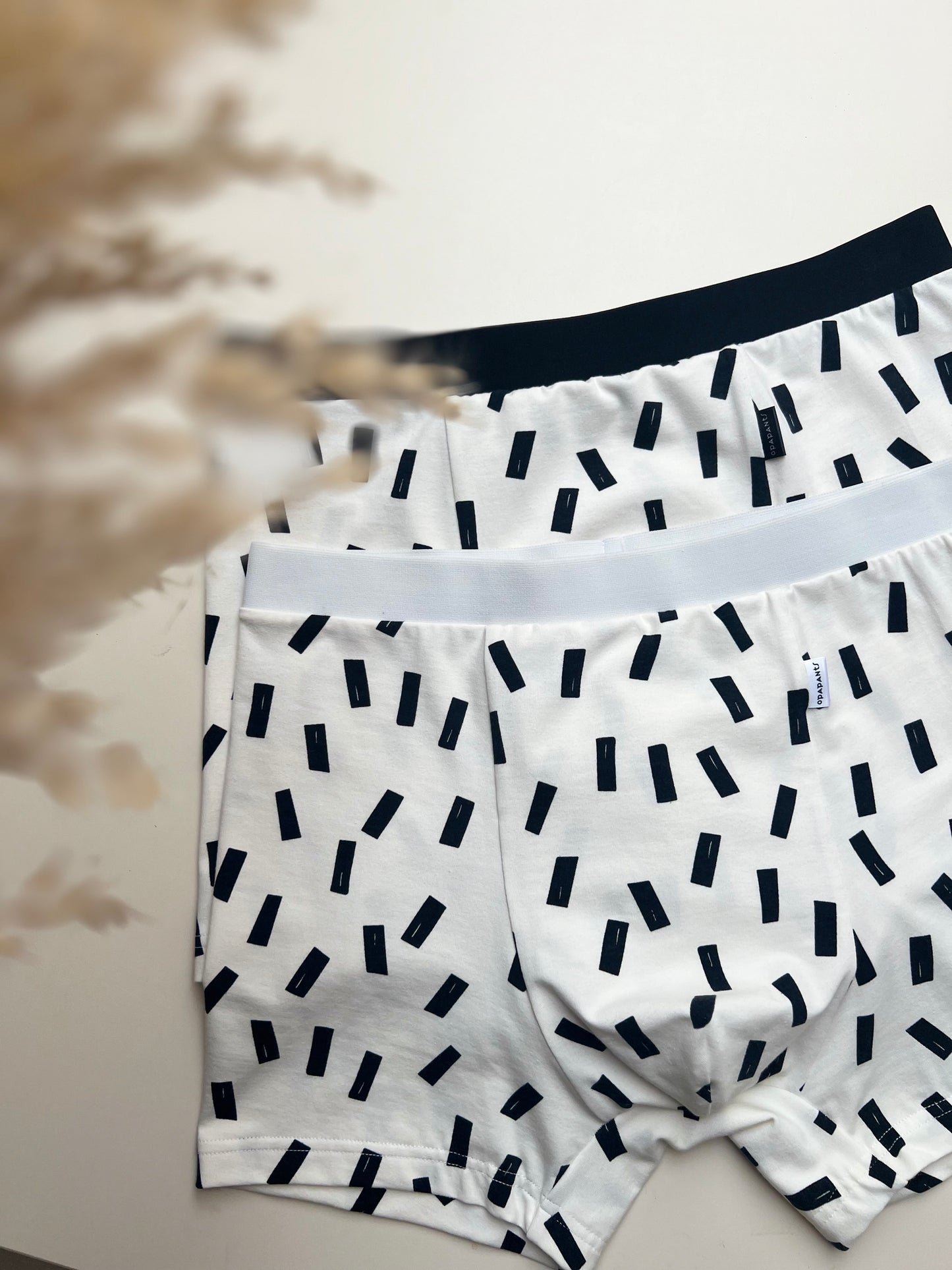 NEW model Men’s Seamless Organic Cotton Boxer – White with Black Confetti I 2 options