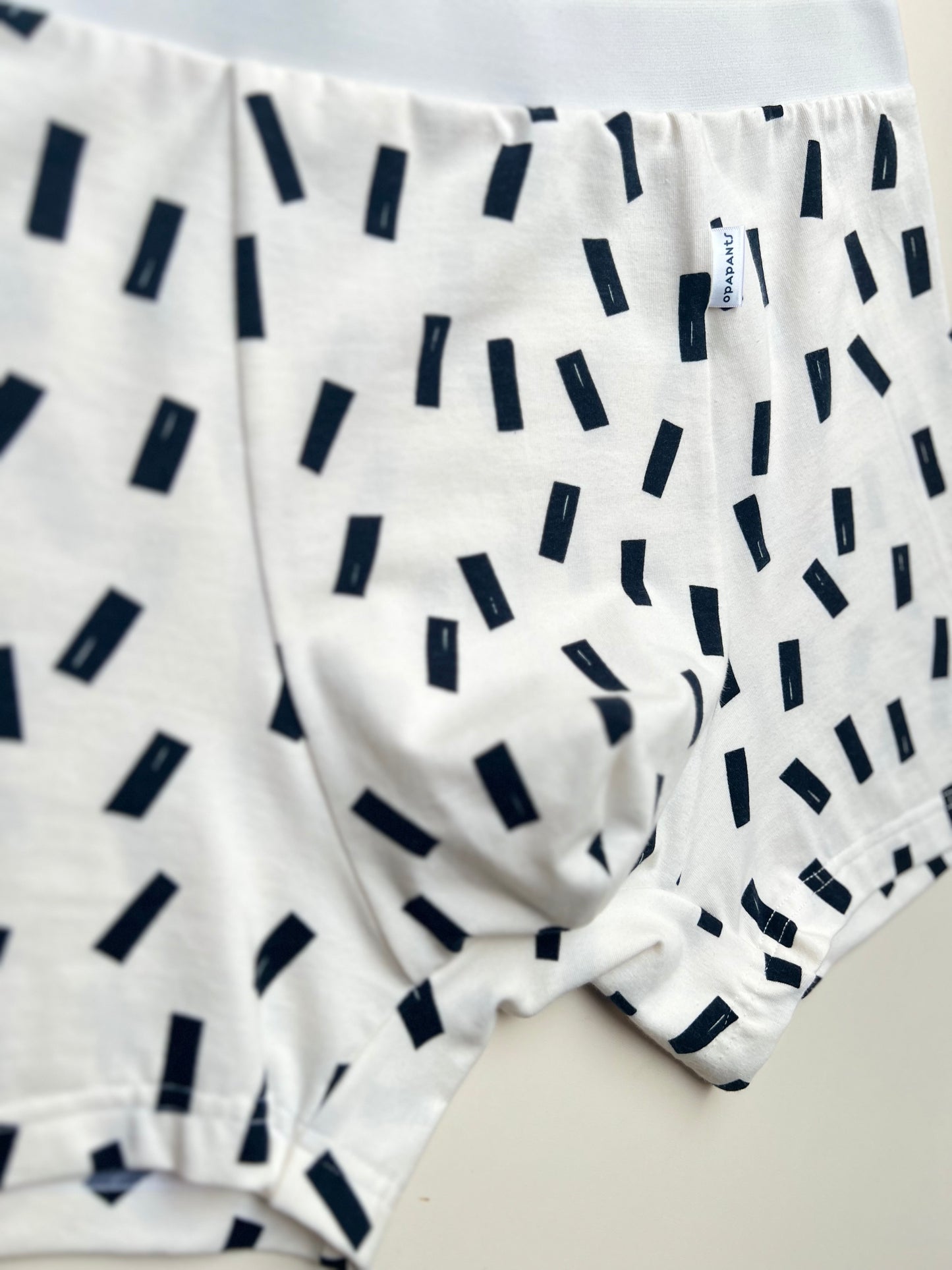 NEW model Men’s Seamless Organic Cotton Boxer – White with Black Confetti I 2 options