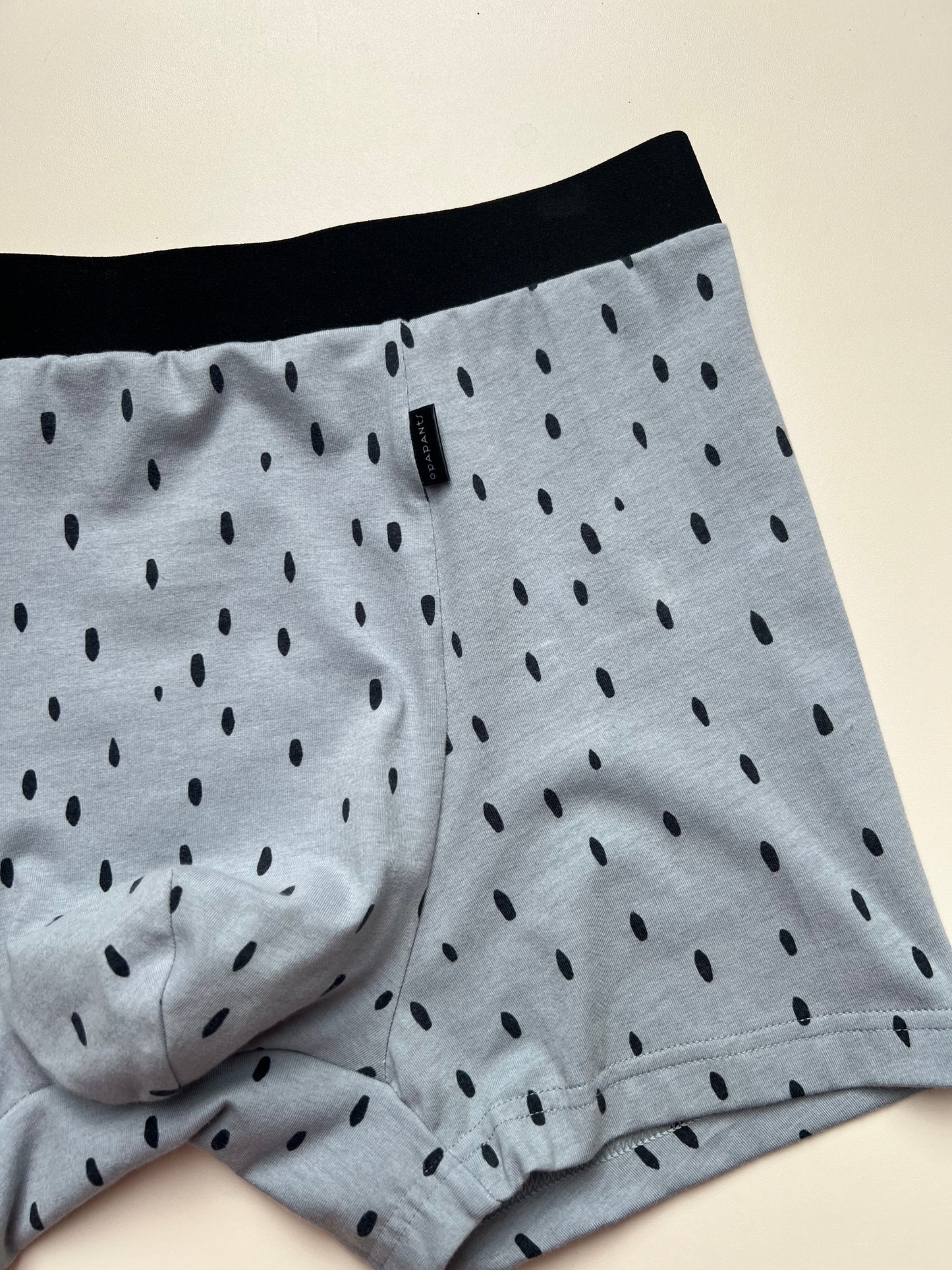 NEW model Men’s Seamless Organic Cotton Boxer – Smoky Denim Blue with Black Speckles I 2 options