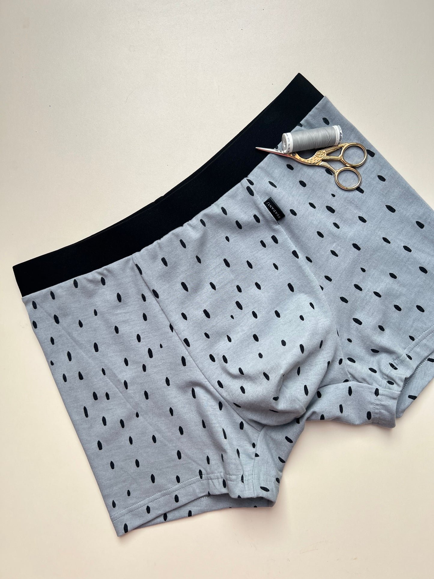 NEW model Men’s Seamless Organic Cotton Boxer – Smoky Denim Blue with Black Speckles I 2 options