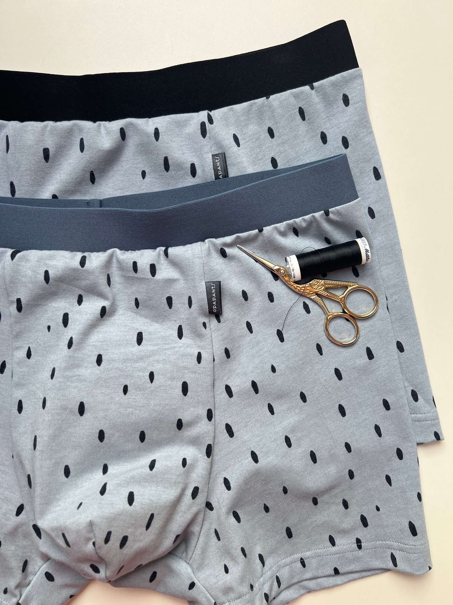 NEW model Men’s Seamless Organic Cotton Boxer – Smoky Denim Blue with Black Speckles I 2 options