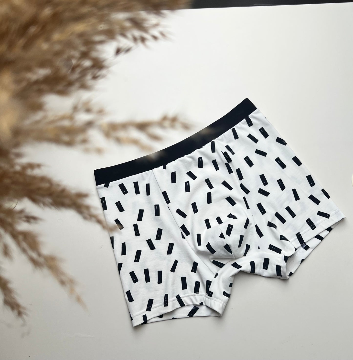 NEW model Men’s Seamless Organic Cotton Boxer – White with Black Confetti I 2 options