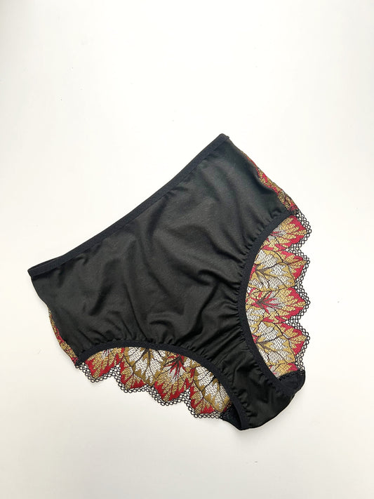 Women’s High-Waist TENCEL™ panties – Black with Lace Back